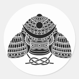 Adesivo Redondo Capacete Samurai da Lua Sol