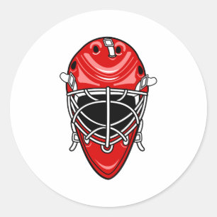 Adesivo Redondo Capacete vermelho do Goalie