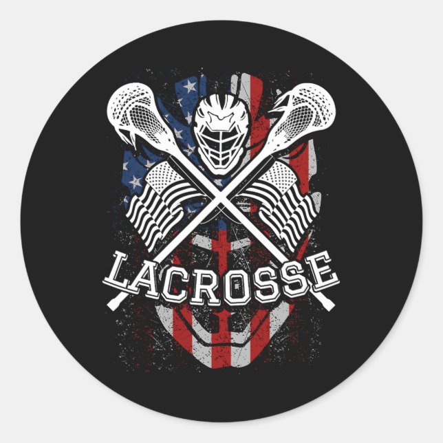 Adesivo Redondo Capacetes De Lacrosse E Sticks (Frente)