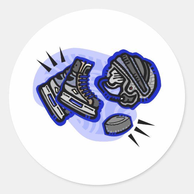 Adesivo Redondo Capacetes e Skates de hóquei (Frente)