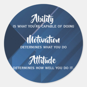 Adesivo Redondo Capacidade, Motivação, Citação de atitude, Abs