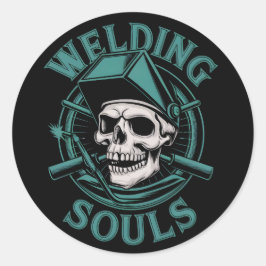 Adesivo Redondo Capas de solda Máscara de Crânio Retroativo e Gráf