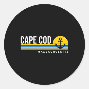 Adesivo Redondo Cape Cod Machusetts Ma Lembranças Vintage Retro Bo