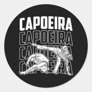Adesivo Redondo Capeira Treinando Hobby Artes Marciais Brasileiras