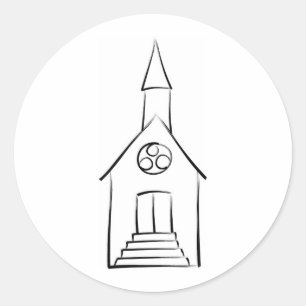 Adesivo Redondo Capela de Casamento BrushAVC