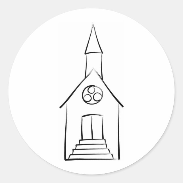 Adesivo Redondo Capela de Casamento BrushAVC (Frente)