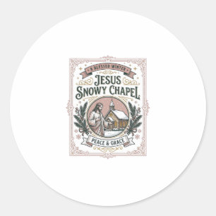 Adesivo Redondo Capela Jesus Snowy Capela Jesus Snowy Fé Cristã