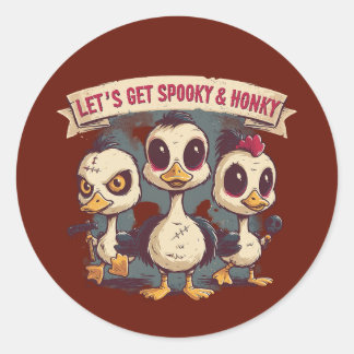 Adesivo Redondo Capinha de Laptop Spooky Duck Halloween