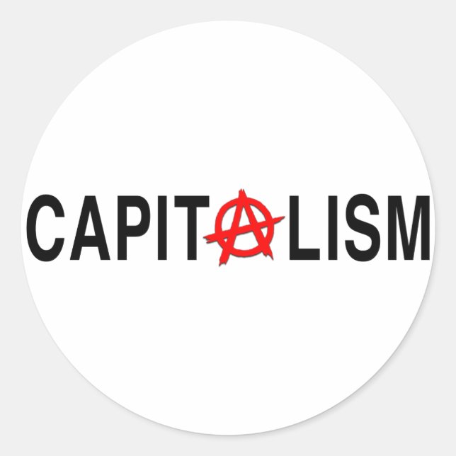 Adesivo Redondo Capitalismo Anarcho (Frente)