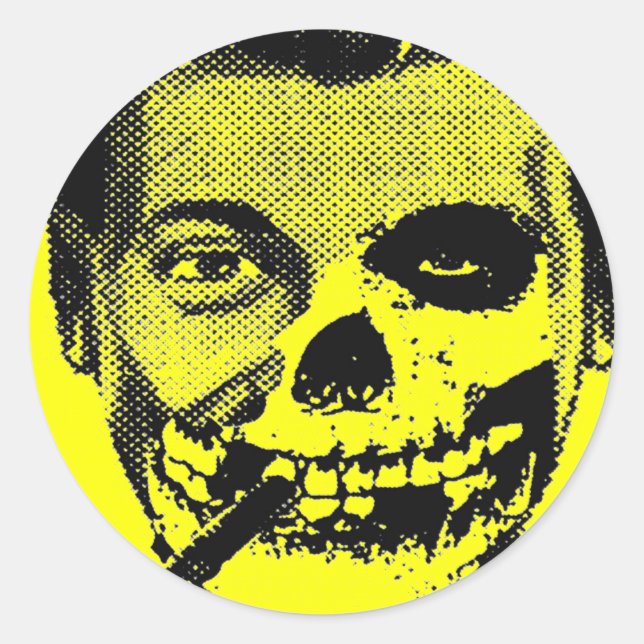 Adesivo Redondo capitalismo é divertido (Frente)