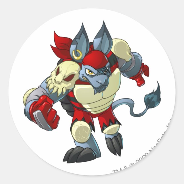 Adesivo Redondo Capitão 2 da Equipe da Ilha Krawk (Frente)