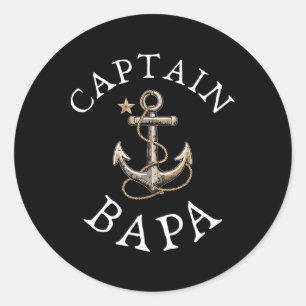Adesivo Redondo Capitão Bapa Navegação de Barco Navegação Âncora V