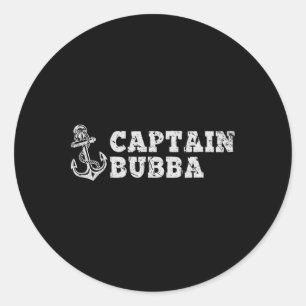 Adesivo Redondo Capitão Bubba Navegando Embarcação Âncora de Barco