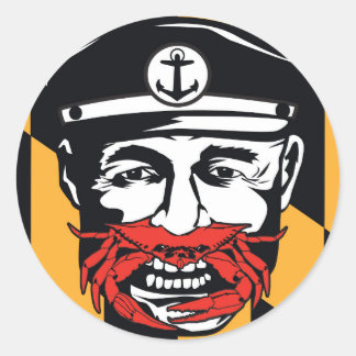 Adesivo Redondo Capitão Crab de Maryland