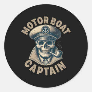 Adesivo Redondo Capitão de Barco Motor para o Barco do Proprietári