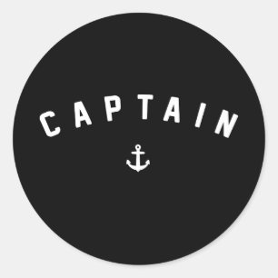Adesivo Redondo Capitão de Barcos Retro
