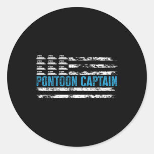 Adesivo Redondo Capitão do Pontão Divertido de Boating 4 de Julhop
