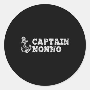 Adesivo Redondo Capitão Nonno Sailing Barco Vintage Boat Anchor