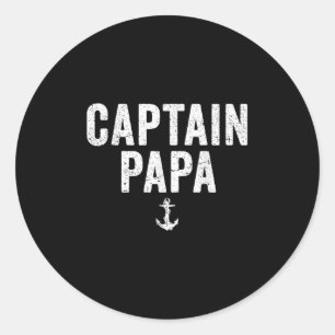Adesivo Redondo Capitão Papa Barco Pontão Lago Pescaria Vela
