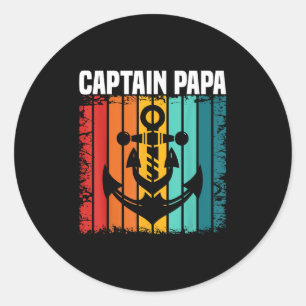 Adesivo Redondo Capitão Papa Lago de Pontão Marinheiro Pesca Embar