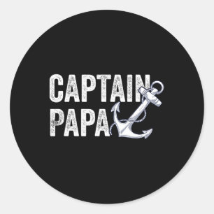 Adesivo Redondo Capitão Papa Pontoon Presente Lago Marinheiro Barc