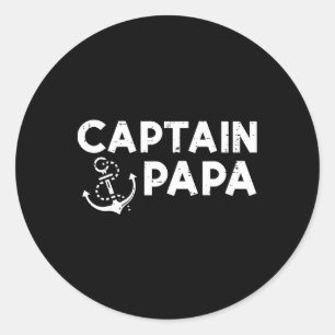 Adesivo Redondo Capitão Papai Proprietário de Barco Família Dia do