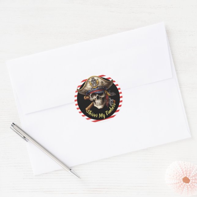 Adesivo Redondo Capitão Pirata (Envelope)