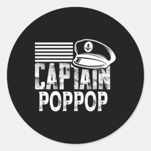Adesivo Redondo Capitão Poppop - Capitão de veleiro Proprietário d