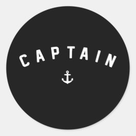 Adesivo Redondo Capitão Retro de Barcos