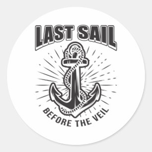 Adesivo Redondo Capitão Sail Boat Sailor Sea Navegando Engraçado
