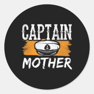 Adesivo Redondo Capitão Tripulação do Barco Mãe Mamãe Mãe Mãe