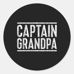Adesivo Redondo Capitão Vovô Camisas Dia de os pais Men