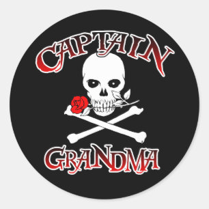 Adesivo Redondo Capitão Vovó Sticker