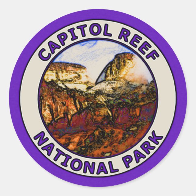 Adesivo Redondo Capitol Reef National Park (Frente)