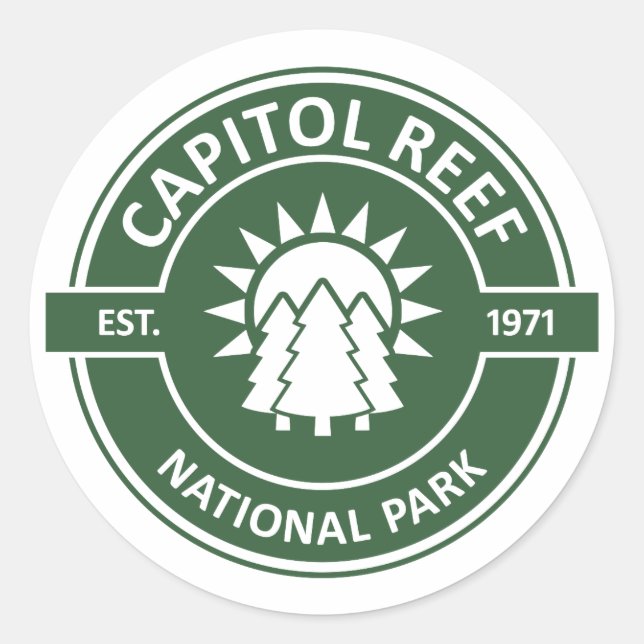 Adesivo Redondo Capitol Reef National Park (Frente)