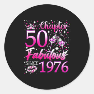 Adesivo Redondo Capítulo 50 Fabuloso Desde 1976 50º Aniversário Mu