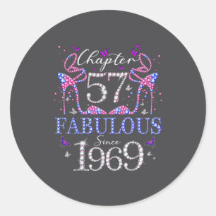 Adesivo Redondo Capítulo 57 Fabuloso Desde 1969 57º Aniversário Mu