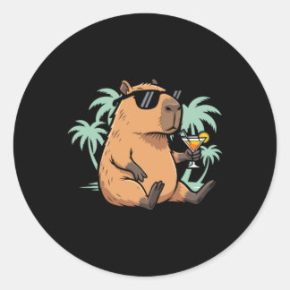 Adesivo Redondo Capivara Com Rabo - Vibração Relaxante