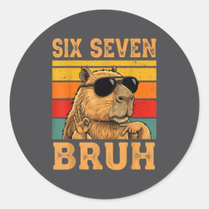 Adesivo Redondo Capivara Engraçada 67 Meme Seis Sete Bruh Meninos 