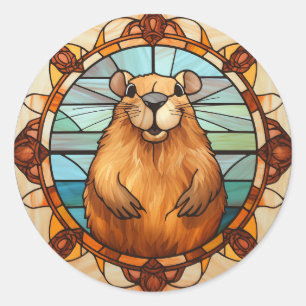 Adesivo Redondo Capivara Engraçada, Amante de Capivaras