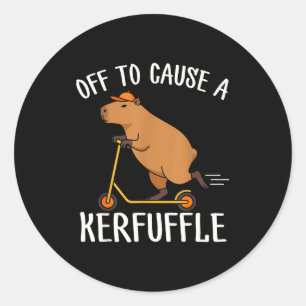 Adesivo Redondo Capivara Engraçada Pronta Para Causar uma Confusão