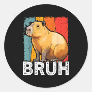 Adesivo Redondo Capivara meme gráfico engraçado bruh para meninos 