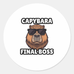 Adesivo Redondo Capivara Sticker Chefe Final