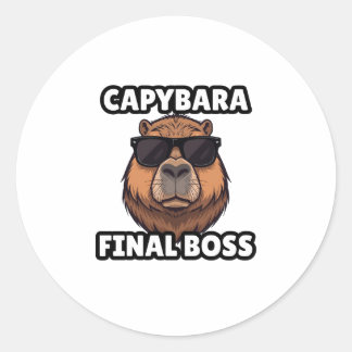 Adesivo Redondo Capivara Sticker Chefe Final