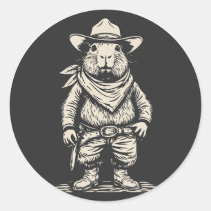 Adesivo Redondo capivara vaqueira