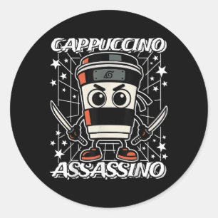 Adesivo Redondo Cappuccino-assassino-Inibidor Café Assas