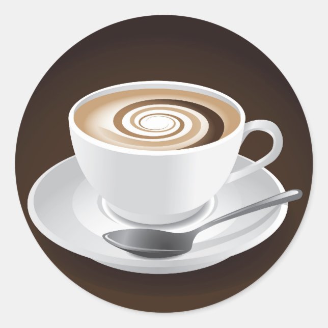 Adesivo Redondo Cappuccino com espiral (Frente)