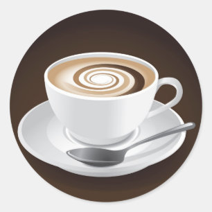 Adesivo Redondo Cappuccino com redemoinho