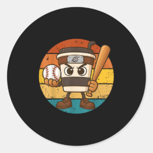 Adesivo Redondo Cappuccino Ino Baseball Cute Brainrot Memória Ital