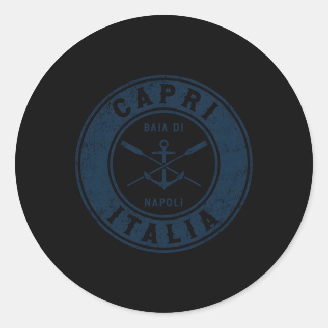 Adesivo Redondo Capri Itália Boat Anchor Oars (Frente)
